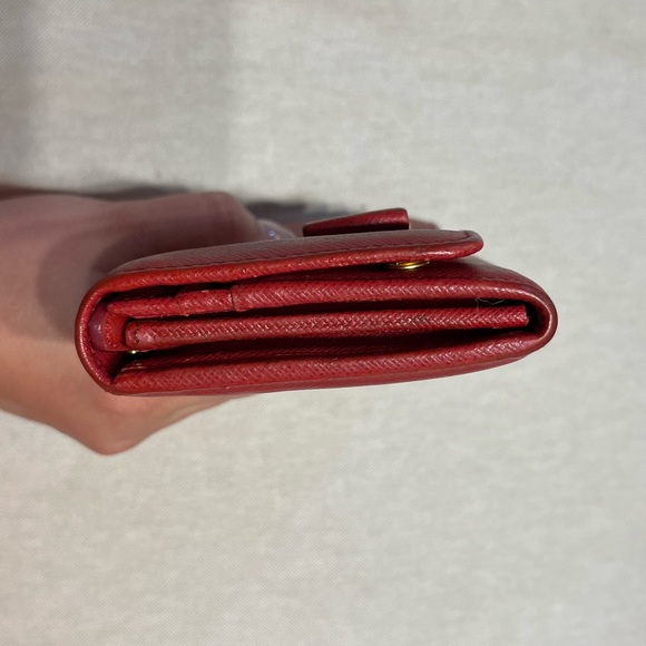 Authentic Prada Saffiano Bow Red Leather Wallet - Picture 4 of 13